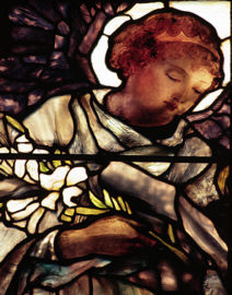 Stained glass angel by Tiffany Studios