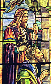 Shepherds in stained glass